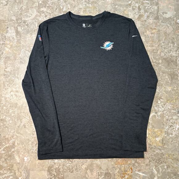 Nike Miami Dolphins Shirt Mens Small Grey Long Sleeve Tee On Field Football NFL - Picture 4 of 10